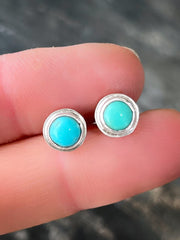 Royston turquoise stud earrings in silver