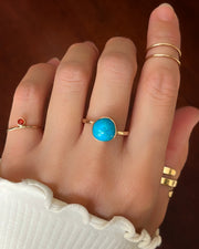 Sleeping Beauty turquoise ring in 14K gold-fill (sizes 7-1/4 to 9)