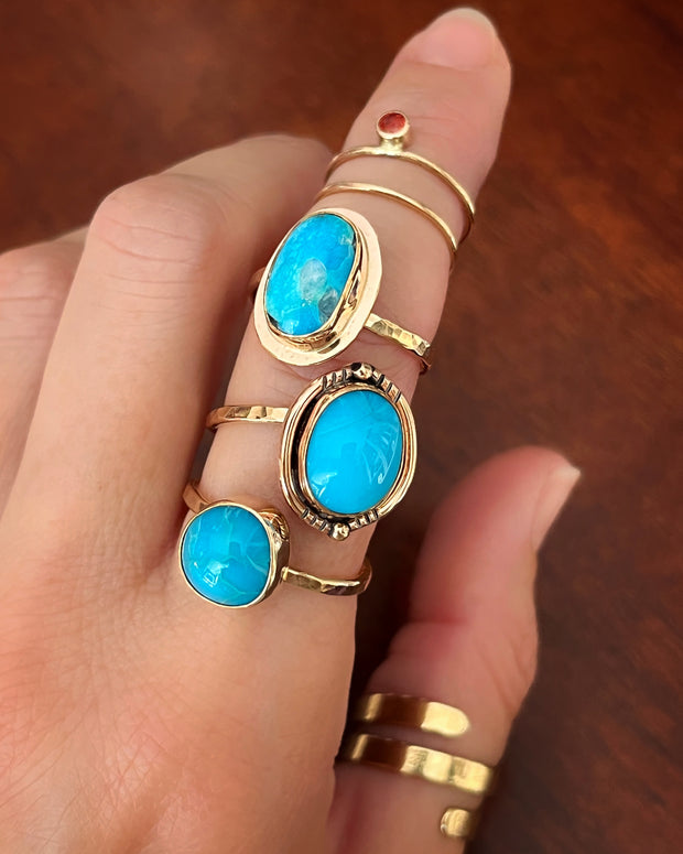Sleeping Beauty turquoise ring in 14K gold-fill (sizes 6-1/2 to 8-1/4)