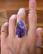 Sugilite ring in 14K gold-fill & silver (sizes 5 to 7-1/4)