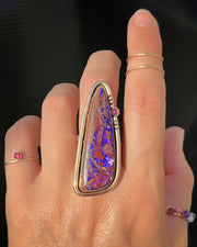 RARE crystal pipe opal ring in 14K gold-fill & silver (sizes 6-1/2 to 9-1/2)