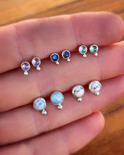 Larimar stud earrings in silver