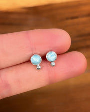 Larimar stud earrings in silver