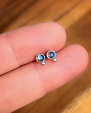 Moonstone stud earrings in silver