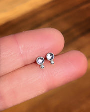 Tanzanite stud earrings in silver