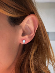 Larimar stud earrings in silver
