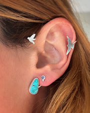 Moonstone stud earrings in silver