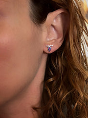 ITEM #2: TEARDROP OPAL BAR STUDS IN SILVER