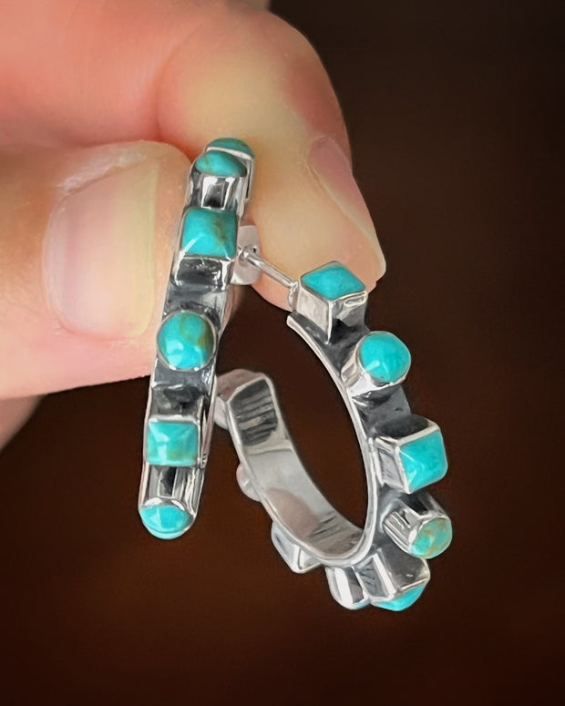 Turquoise hoop earrings