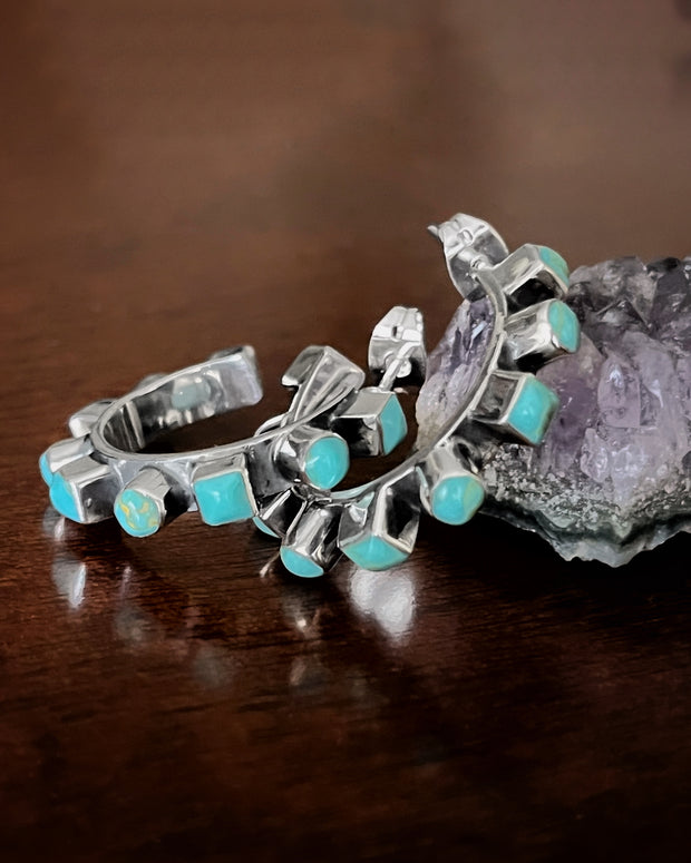 Turquoise silver earrings