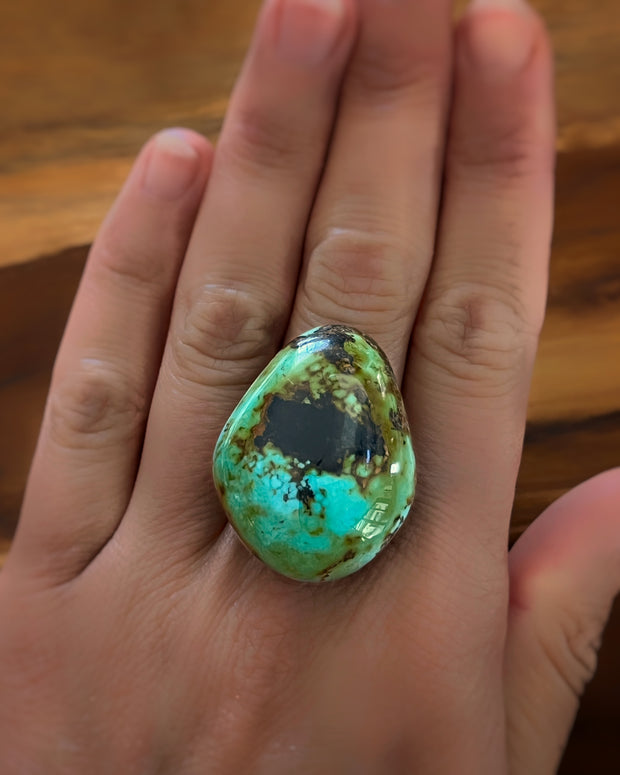 ITEM #22: MADE-TO-ORDER KINGMAN TURQUOISE RING IN MIXED METAL