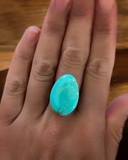 ITEM #24: MADE-TO-ORDER TURQUOISE RING IN SILVER (SIZE 8)