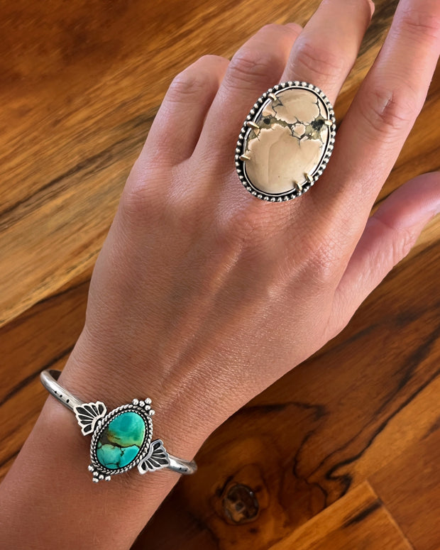 Handmade Ivory creek variscite ring