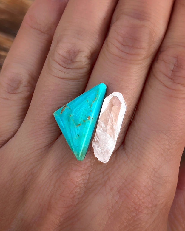 Semi-custom turquoise & quartz ring, cuff, or necklace