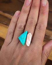 Semi-custom turquoise & quartz ring, cuff, or necklace