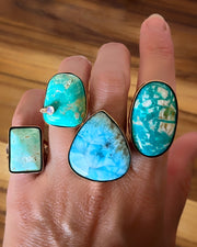 Turquoise & moonstone ring, cuff, or necklace in 14K gold-fill
