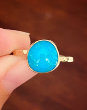 Sleeping Beauty turquoise ring in 14K gold-fill (sizes 7-1/4 to 9)