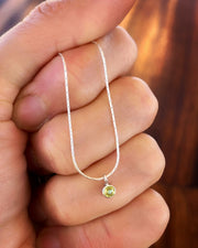Dainty silver necklace with peridot