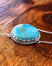 Turquoise & howlite lariat necklace in silver