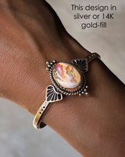 ITEM #14: MADE-TO-ORDER OPAL CUFF IN SILVER (5 1/4" WRIST)