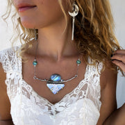 Statement nature necklace in silver