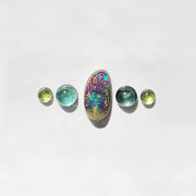 Item #18: Five-stone ring with opal & tourmaline in silver