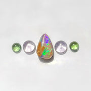 Item #20: Five-stone ring with opal, amethyst & tourmaline in 14K gold-fill