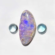 Item #12: Pipe opal & topaz ring in silver