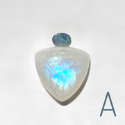 Made-to-order trillion moonstone & opal ring
