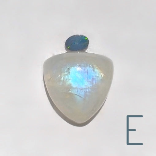 Made-to-order trillion moonstone & opal ring