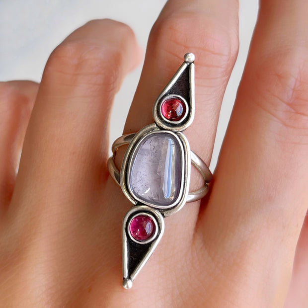 Lavender spinel ring in silver with your choice of stones