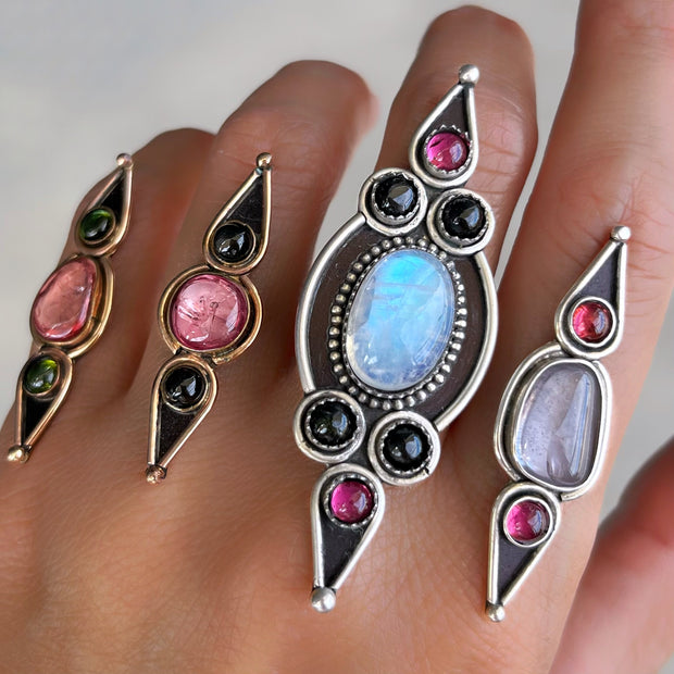 Lavender spinel ring in silver with your choice of stones