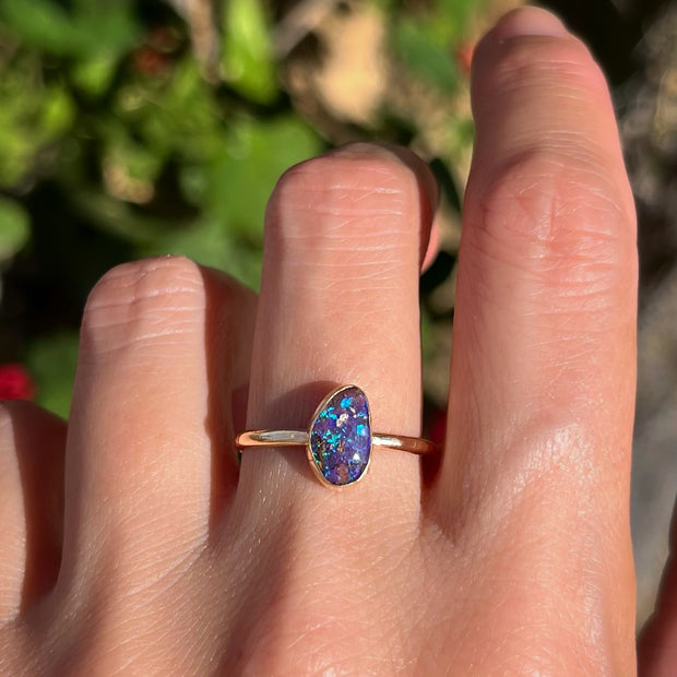 Australian opal ring in 14K gold-fill (size 7-3/4)