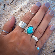 Turquoise Mountain ring in silver