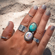 Opal & turquoise ring set in silver