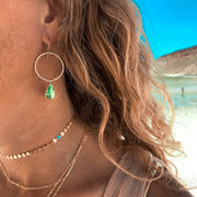 Small turquoise hoop earrings in 14K gold-fill