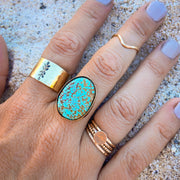 Number 8 turquoise ring in 14K gold-fill