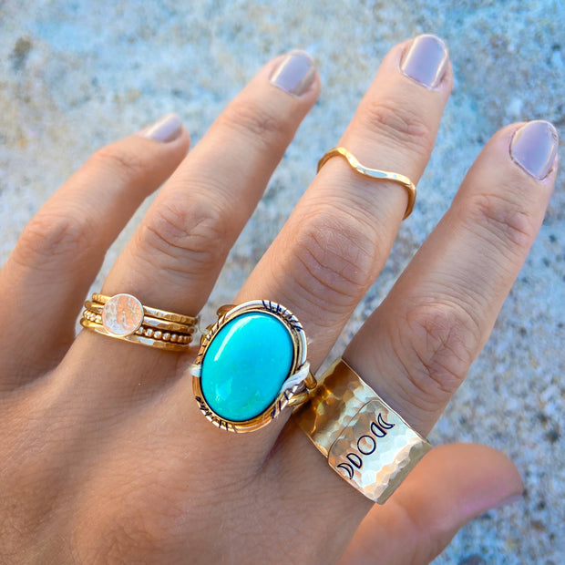 Turquoise Mountain turquoise ring in 14K gold-fill