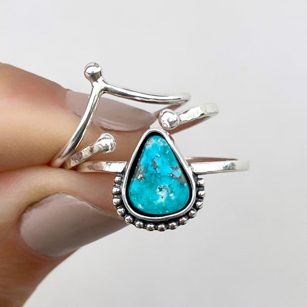 Whitewater turquoise ring set in silver