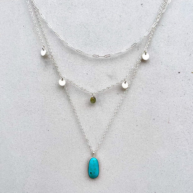 Medium layered necklace set in silver