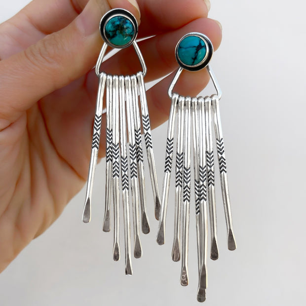 Small turquoise studs in silver