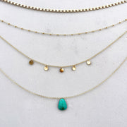 14K gold-filled layered necklace set with Turquoise Mountain turquoise