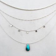 Silver layered necklace set with VERY RARE turquoise