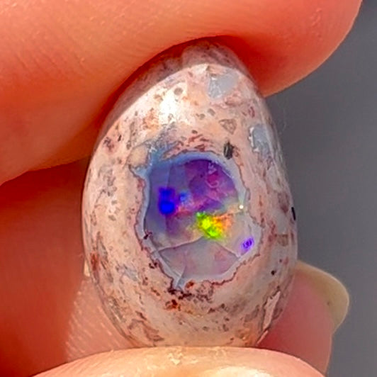 Made-to-order 3-stone ring with blue Mexican opal