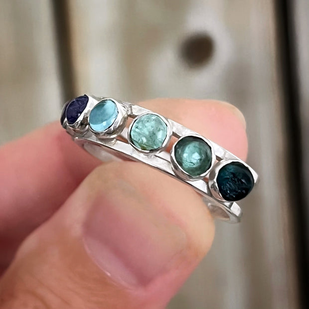 Ombré ring in silver - size 7 1/2