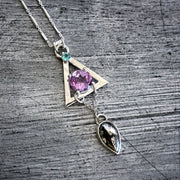 Triangle necklace with optional native silver dangle