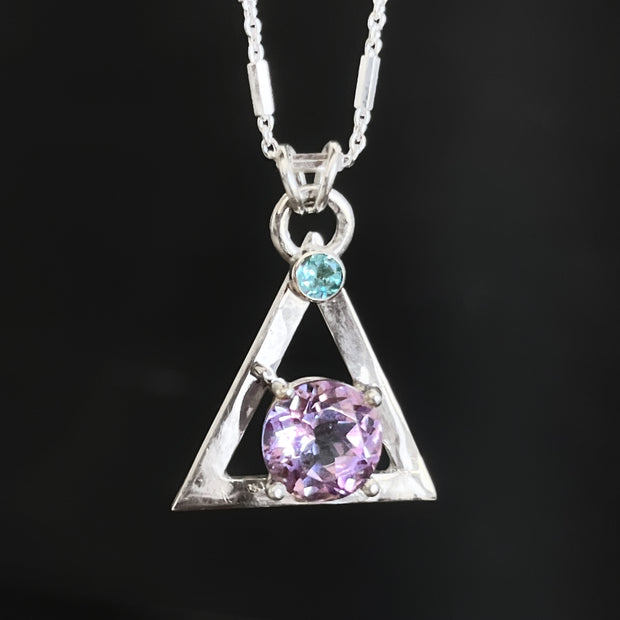 Triangle necklace with optional native silver dangle