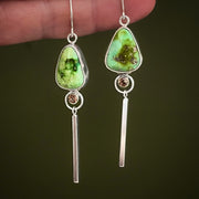 Bar dangles with turquoise & chocolate zircon