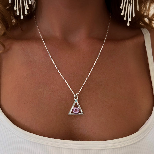 Triangle necklace with optional native silver dangle