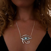 Eye of Horus necklace with topaz & zircon